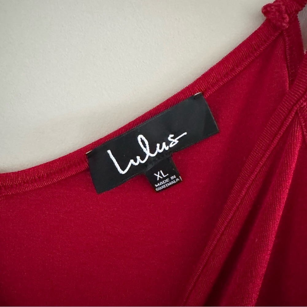 Lulu's Red Ruffle Tie-Back Camisole - Picture 4 of 4